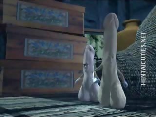 Sexually aroused 3d hentai strumpet třít a obrovský penis