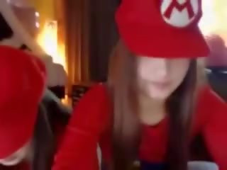 Lesbian Mario Girls Having Fun - voluptuous Cosplay Outfits