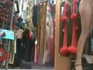 French Wife at sex video Shop Trying on Outfits and Fucking